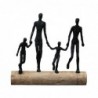 ORIGEN Home Decor Famille noire sur Trunk divers | Figure de personne brune - 42x44x10cm