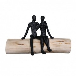 ORIGEN Home Decor Figures noires sur le coffre plusieurs | Figure de personne brune - 19x31x12cm