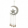 ORIGEN Home Decor Mobile Luna et Star Adorno Metal | Pendant en métal argenté - 32x10x2cm