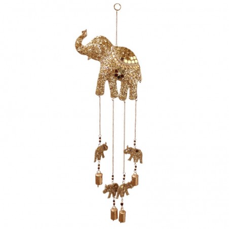 ORIGEN Home Decor Momil Elephant Adorno Metal Metal | Pendant en métal brun - 35x11x2cm