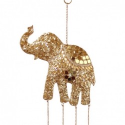 ORIGEN Home Decor Momil Elephant Adorno Metal Metal | Pendant en métal brun - 35x11x2cm