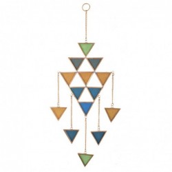 ORIGEN Home Decor Momil adorno suspendu triangles | Pendant jaune - 60x20x2cm