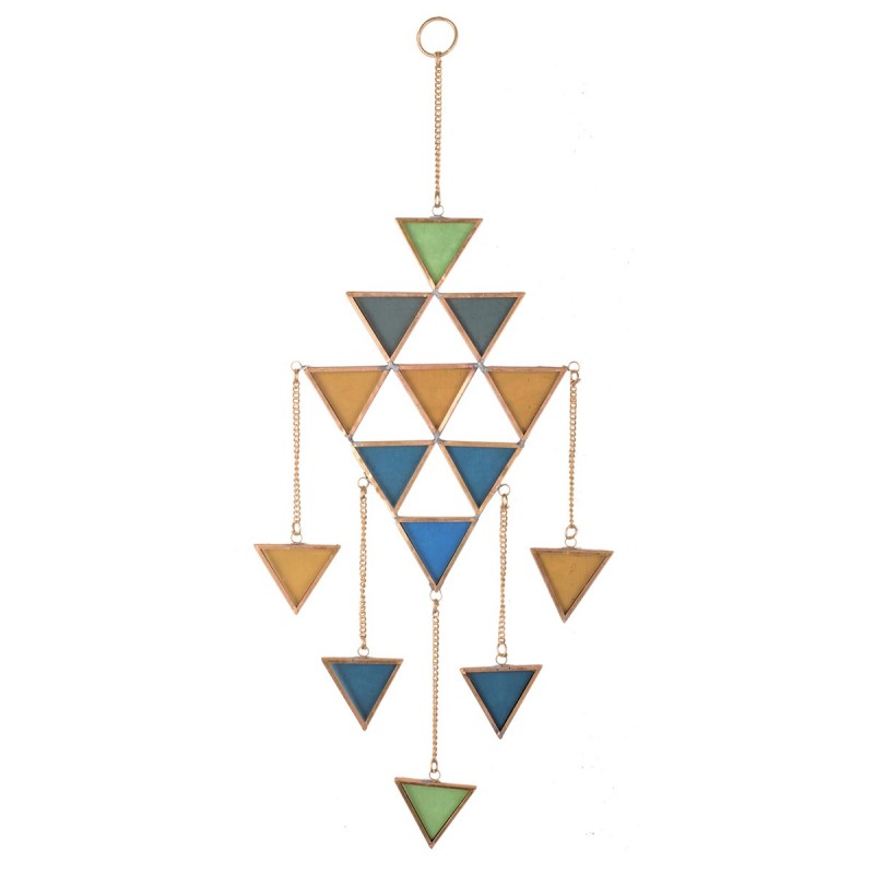 ORIGEN Home Decor Momil adorno suspendu triangles | Pendant jaune - 60x20x2cm