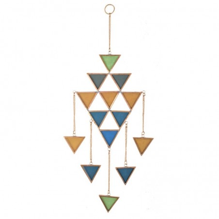 ORIGEN Home Decor Momil adorno suspendu triangles | Pendant jaune - 60x20x2cm