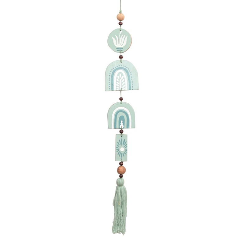 ORIGEN Home Decor Suspension en bois suspendu | Pendant vert - 65x11x2cm