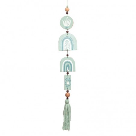 ORIGEN Home Decor Suspension en bois suspendu | Pendant vert - 65x11x2cm