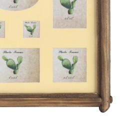 By SIGRIS Picture mur 8 images photos marron bois 36 * 4 * 43cm image