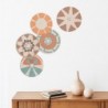 ORIGEN Home Decor Decoration Decoration Pictures | Boîte brune ronde - 20x20x1cm