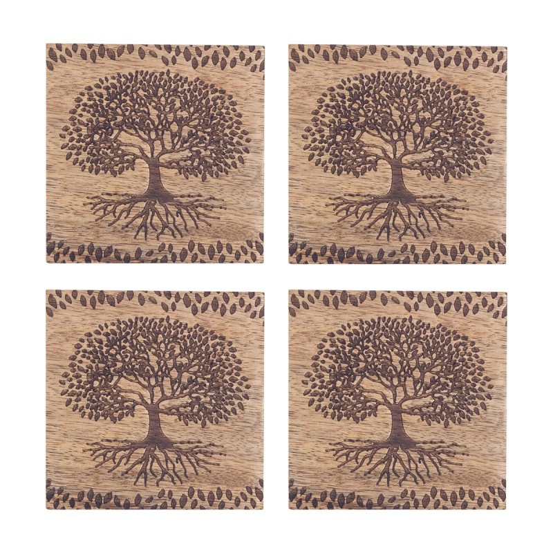 ORIGEN Home Decor Postavosos Tree Bida4 U Seasavas | Brun rectangulaire - 1x10x10cm