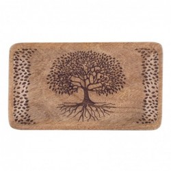 ORIGEN Home Decor Life Tree Display Trays | Plaque brune rectangulaire - 3x25x15cm