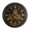 ORIGEN Home Decor Gear Wall Watch Watches | Horloge noire ronde - 46x46x9cm