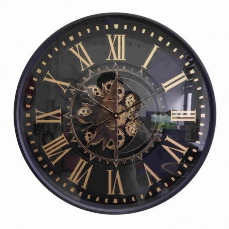 ORIGEN Home Decor Gear Wall Watch Watches | Horloge noire ronde - 60x60x8cm