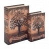 ORIGEN Home Decor Box 2 Box Units Livre livre | Boîtes de livres bruns rectangulaires - 27x18x7cm