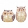 ORIGEN Home Decor Owl Figure 2 Unités Buhos | Figure de la chouette en or - 12x9x7cm