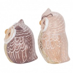 ORIGEN Home Decor Owl Figure 2 Unités Buhos | Figure de la chouette en or - 12x9x7cm