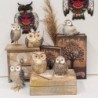 ORIGEN Home Decor Owl Figure 2 Unités Buhos | Figure de la chouette en or - 12x9x7cm