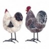 ORIGEN Home Decor Figure Gallina 2 U Animaux | Figure de poulet gris - 19x14x8cm