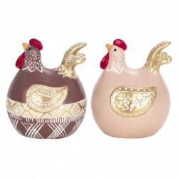 ORIGEN Home Decor Figure Gallina 2 U Animaux | Figure de poulet multicolore - 10x9x7cm