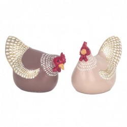 ORIGEN Home Decor Figure Gallina 2 U Animaux | Figure de poulet multicolore - 7x12x6cm