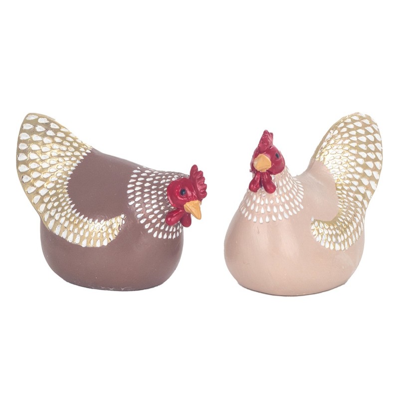 ORIGEN Home Decor Figure Gallina 2 U Animaux | Figure de poulet multicolore - 7x12x6cm