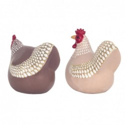 ORIGEN Home Decor Figure Gallina 2 U Animaux | Figure de poulet multicolore - 7x12x6cm