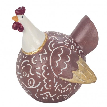 ORIGEN Home Decor Figure Gallina Animaux | Figure de poulet brun - 11x9x8cm