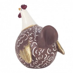 ORIGEN Home Decor Figure Gallina Animaux | Figure de poulet brun - 11x9x8cm