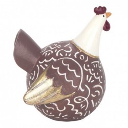 ORIGEN Home Decor Figure Gallina Animaux | Figure de poulet brun - 11x9x8cm