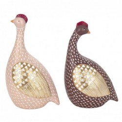 ORIGEN Home Decor Figure Gallina 2 U Animaux | Figure de poulet multicolore - 23x14x10cm