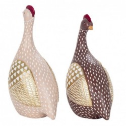 ORIGEN Home Decor Figure Gallina 2 U Animaux | Figure de poulet multicolore - 23x14x10cm