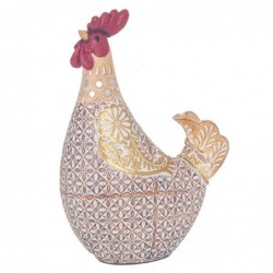 ORIGEN Home Decor Figure Gallina Animaux | Figure de poulet beige - 20x14x8cm