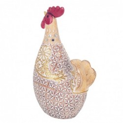 ORIGEN Home Decor Figure Gallina Animaux | Figure de poulet beige - 20x14x8cm