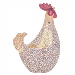 ORIGEN Home Decor Figure Gallina Animaux | Figure de poulet beige - 20x14x8cm