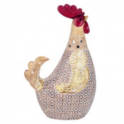 ORIGEN Home Decor Figure Gallina Animaux | Figure de poulet beige - 27x17x10cm