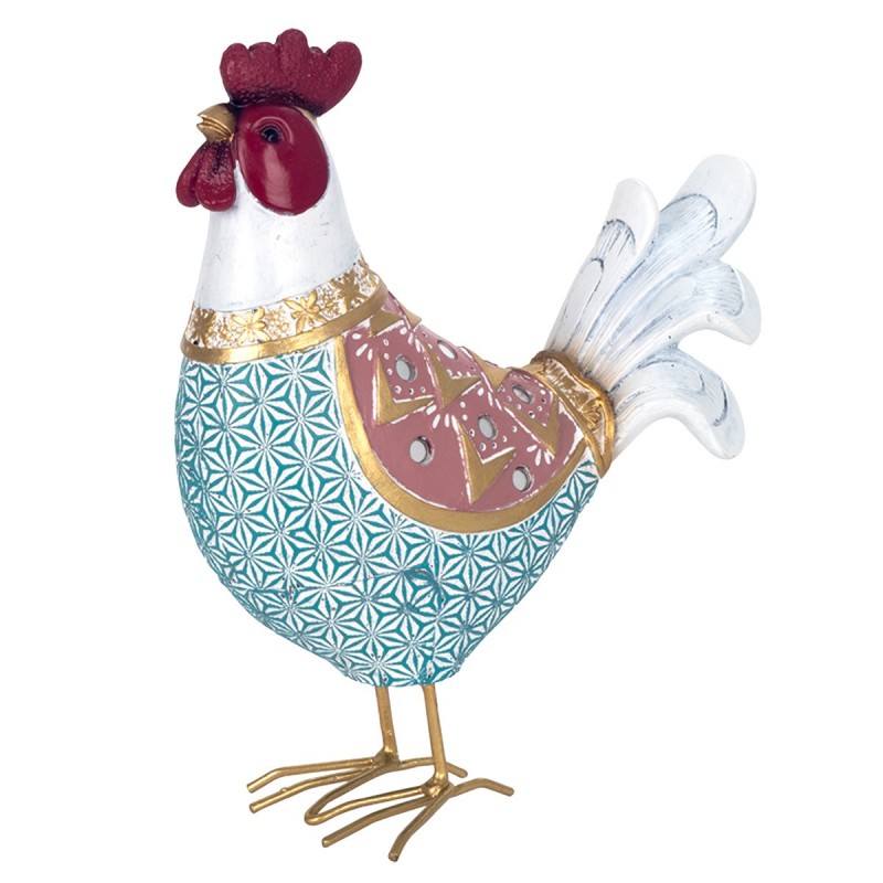 ORIGEN Home Decor Figure Gallina Animaux | Figure de poulet bleu - 21x16x7cm