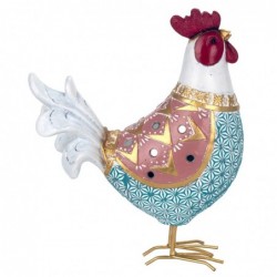 ORIGEN Home Decor Figure Gallina Animaux | Figure de poulet bleu - 21x16x7cm