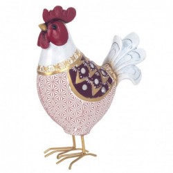 ORIGEN Home Decor Figure Gallina Animaux | Figure de poulet lilas - 24x17x7cm