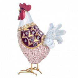 ORIGEN Home Decor Figure Gallina Animaux | Figure de poulet lilas - 24x17x7cm