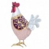 ORIGEN Home Decor Figure Gallina Animaux | Figure de poulet lilas - 24x17x7cm