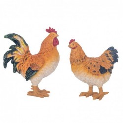 ORIGEN Home Decor Figure Gallina 2 U Animaux | Figure de poulet orange - 26x20x10cm