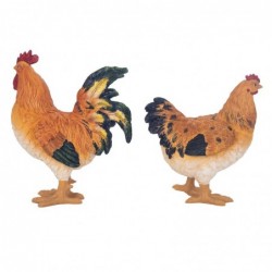 ORIGEN Home Decor Figure Gallina 2 U Animaux | Figure de poulet orange - 26x20x10cm