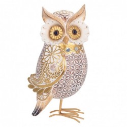 ORIGEN Home Decor Buhos Buhos Figure | Silver Owl Figure - 23x12x10cm