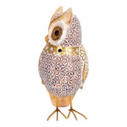 ORIGEN Home Decor Buhos Buhos Figure | Silver Owl Figure - 23x12x10cm