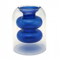 ORIGEN Home Decor Crystal Vase Vases et porte-greffe | Vase bleu - 11x9x9cm