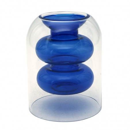 ORIGEN Home Decor Crystal Vase Vases et porte-greffe | Vase bleu - 11x9x9cm