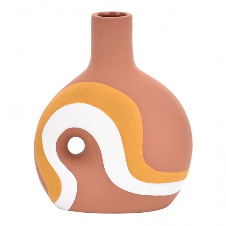 ORIGEN Home Decor Jarrón Jarrones et Portavelas | Vase brun - 18x15x7cm