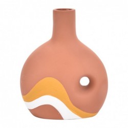 ORIGEN Home Decor Jarrón Jarrones et Portavelas | Vase brun - 18x15x7cm