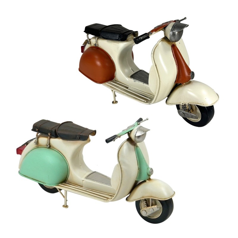 ORIGEN Home Decor Figure Scooter Vespa 2 U Véhicules | Modelism Véhicules terrestres blancs - 16x28x11cm