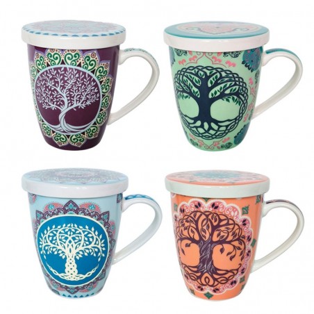 ORIGEN Home Decor Taza Vida 4 Uni. Tasses et navires | Coupe multicolore - 12x12x10cm