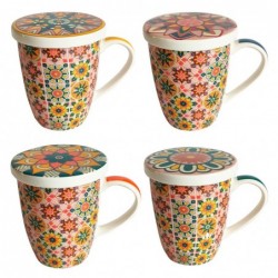 ORIGEN Home Decor Cup imprimé 4 uni. Tasses et navires | Tasse orange - 12x12x10cm